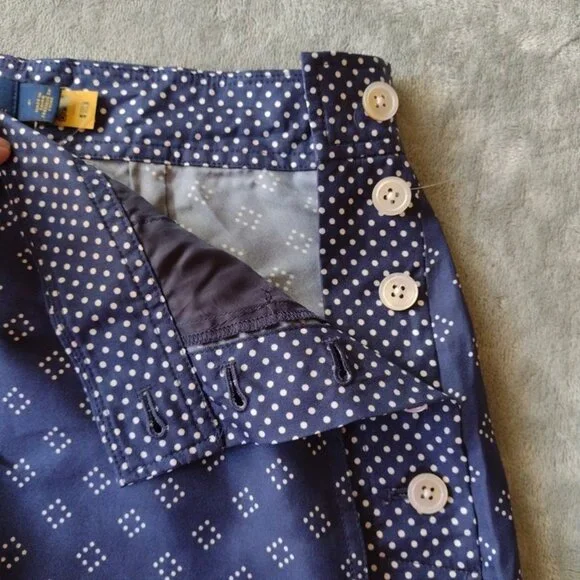 Polo Ralph Lauren Silk Palazzo Pants Geo Polka Dot Blue - Picture 5 of 7